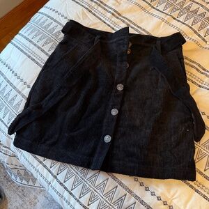 Windsor Black Corduroy Skirt with Buttons